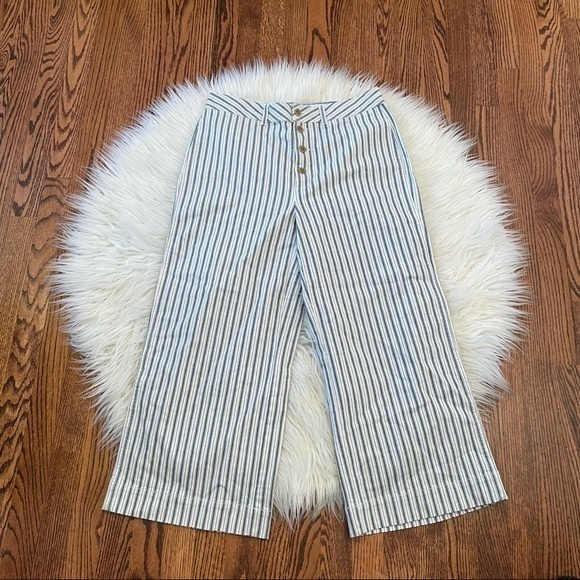 Madewell Pants - Madewell‎ Emmett wide leg cropped striped pants 31 NWT